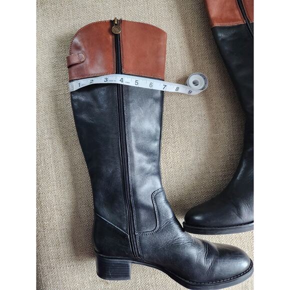 Franco Sarto Clove 2 Two-Tone Riding Boots Zip-Up Brown Black Womens 8 - Picture 10 of 12